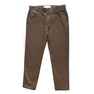 BANANA REPUBLIC Men's Brown Cotton TRAVELER CHINO Stretch Slim Fit Pants 35x30